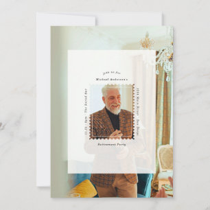 Modern Stamp Retirement Party Photo Invitation