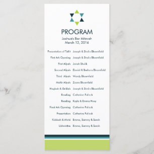 Modern Star Bar Mitzvah Program