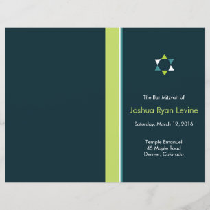 Modern Star Bar Mitzvah Program Flyer