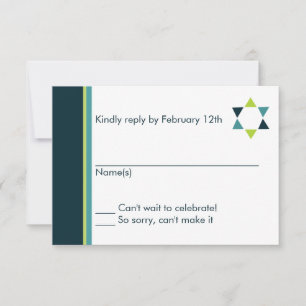 Modern Star Bar Mitzvah Response Card
