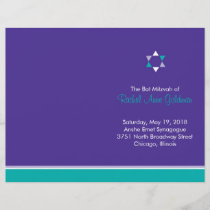 Modern Star Bat Mitzvah Program Flyer