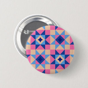 Modern Star Block Quilt 2 Inch Round Button