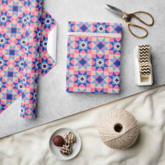 Modern Star Block Quilt Wrapping Paper