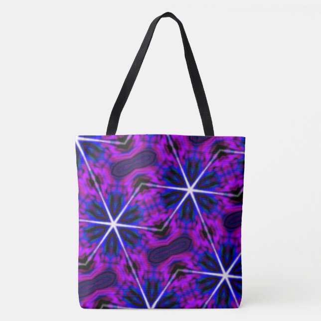 MODERN STAR BLUE CUTE-PURPLE-BLUE TOTE BAG (Front)