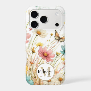 Modern Star Burst Flower Personalized iPhone Case