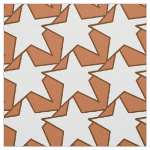 Modern Star Geometric - cream and camel tan Fabric