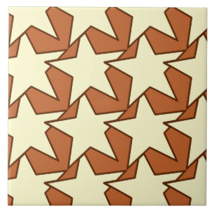 Modern Star Geometric - cream and camel tan Tile