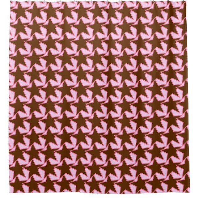 Modern Star Geometric - dark brown and pink (Front)