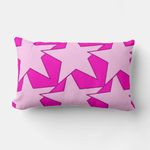 Modern Star Geometric - Fuchsia and ice pink Lumbar Pillow