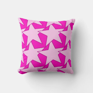 Modern Star Geometric - Fuchsia and ice pink Throw Pillow