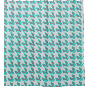 Modern Star Geometric - grey and turquoise