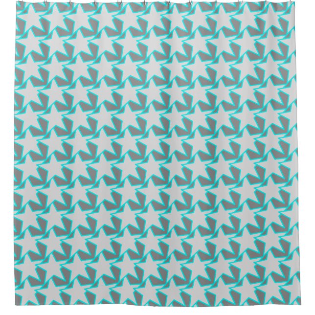 Modern Star Geometric - grey and turquoise (Front)