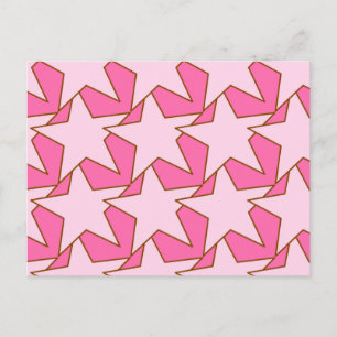 Modern Star Geometric - light and deep pink Postcard