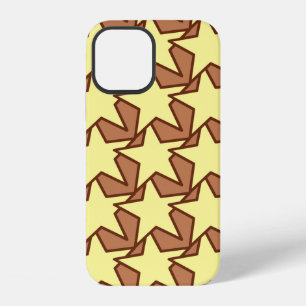 Modern Star Geometric, Light Yellow & Cocoa Brown  iPhone 12 Case