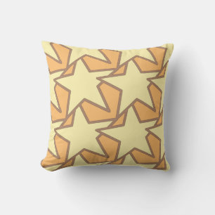 Modern Star Geometric -Mustard Yellow and Tan Outdoor Pillow