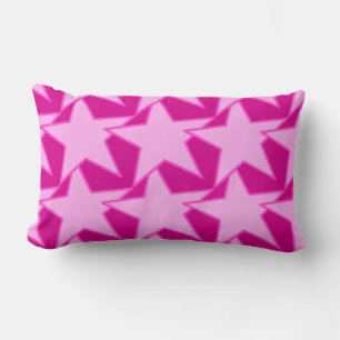 Modern Star Geometric - pale pink and fuchsia Lumbar Pillow