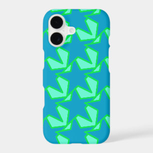 Modern Star Geometric Pattern, Jade Green and Blue