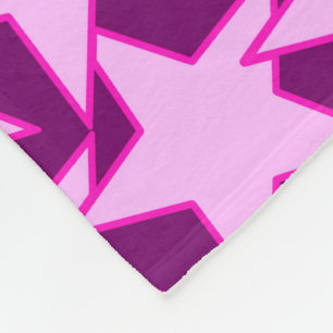 Modern Star Geometric - pink and amethyst purple Fleece Blanket