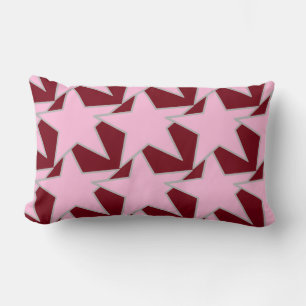 Modern Star Geometric - pink and burgundy Lumbar Pillow