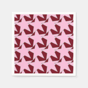 Modern Star Geometric - pink and burgundy Napkin