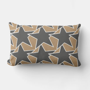Modern Star Geometric - taupe and grey / grey Lumbar Pillow