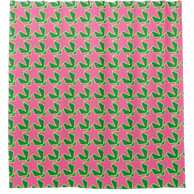 Modern Star Geometric - watermelon pink and green (Front)