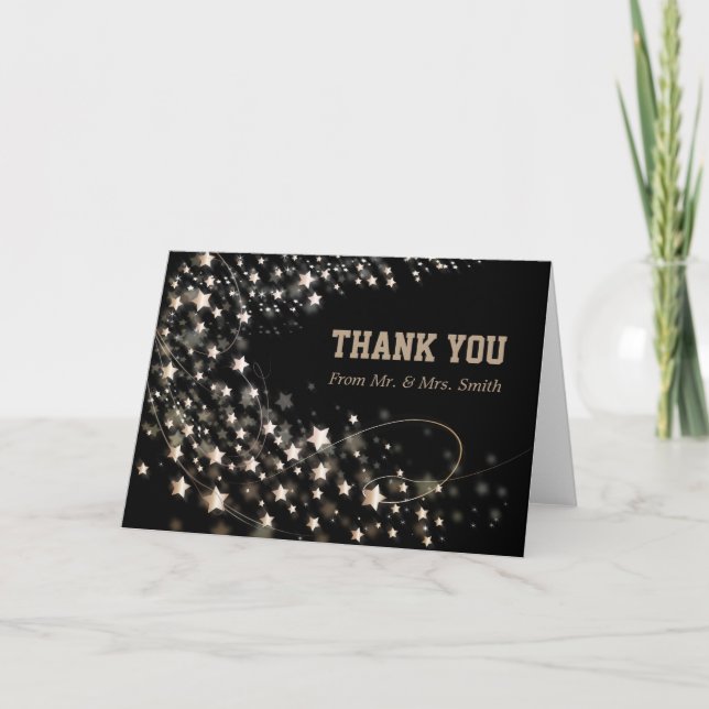 Modern Star Glitter Confetti Sparkles Thank You (Front)
