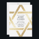 Modern Star Gold Foil Bat Mitzvah Invitation<br><div class="desc">Modern Star Gold Foil Bat Mitzvah Invitation features a unique and modern Star of David outline around your event details.</div>