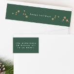 Modern Star Green Emerald Christmas Happy Holiday Wrap Around Label<br><div class="desc">Modern Star Green Emerald Christmas Happy Holiday wrap around label</div>