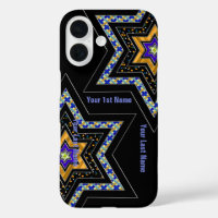 Modern Star of David on Black Personalized