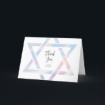 Modern Star of David Pastel Bat Mitzvah Thank You Card<br><div class="desc">Modern Star of David Pastel Bat Mitzvah Thank You Card features a unique and modern Star of David outline in a beautiful holographic effect.</div>