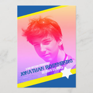 Modern Star of David Photo Bar Mitzvah Invitation
