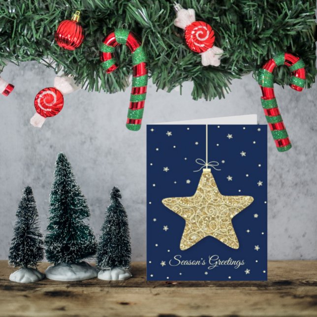 Modern Star Ornament Christmas Photo Holiday Card (Creator Uploaded)