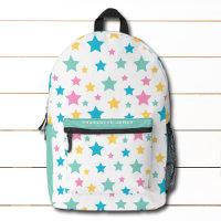Modern Star Pattern Pink Mint Personalized Name