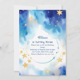  Modern Stardust Custom Birthday Invitation