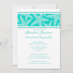 Modern Starfish Bridal Shower Invitations