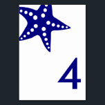 Modern Starfish Wedding Table Number Card, Navy<br><div class="desc">Simple. Modern. Elegant Starfish Table Number Cards to help your guests find their seats.  Please customize with the numbers you need,  and add to your cart one card at a time.  Cards coordinate with my modern starfish wedding suite.</div>