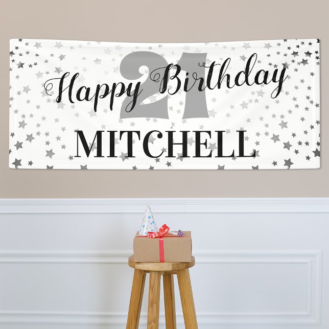 Modern Starry Happy Birthday | Any Age & Name Banner (Creator Uploaded)
