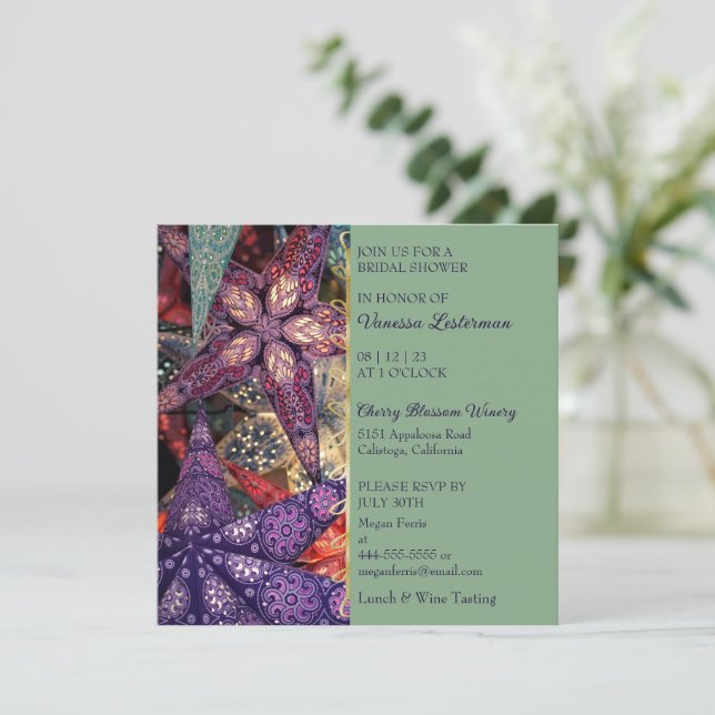 Modern Stars Bridal Shower Invitation (Standing Front)