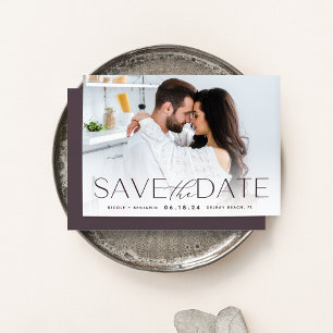 Modern Statement Horizontal Photo Save The Date