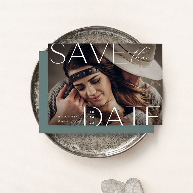 Modern Statement | Horizontal Photo Save The Date (Creator Uploaded)