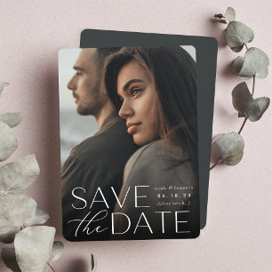 Modern Statement Vertical Photo Save The Date