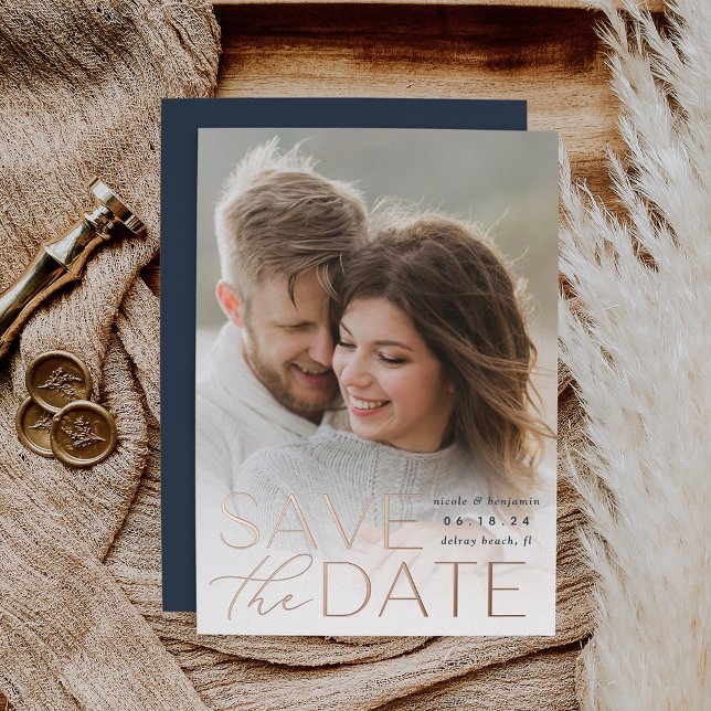 Modern Statement | Vertical Photo Save The Date (Creator Uploaded)