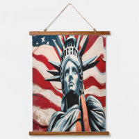 Modern Statue of Liberty with American Flag Art