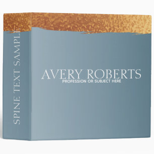 Modern steel Blue Golden stripe Binder
