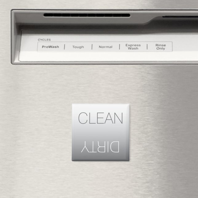 Modern Steel Grey Clean or Dirty Dishwasher Magnet (In Situ (Dishwasher))