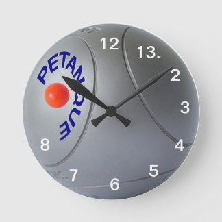 Modern steel Petanque ball design Round Clock