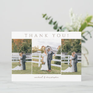 Modern Stenciled Botanical Three Picture Thank You Card