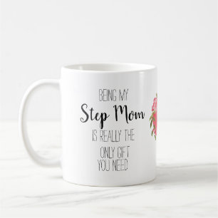 Modern Step Mom only gift floral heart funny Coffee Mug