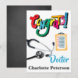 Modern Stethoscope  Doctor  Congratulation Card